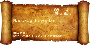 Macskay Levente névjegykártya